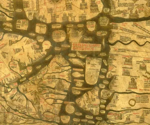 Detail of the Mediterranean from the Mappa Mundi, c.1290